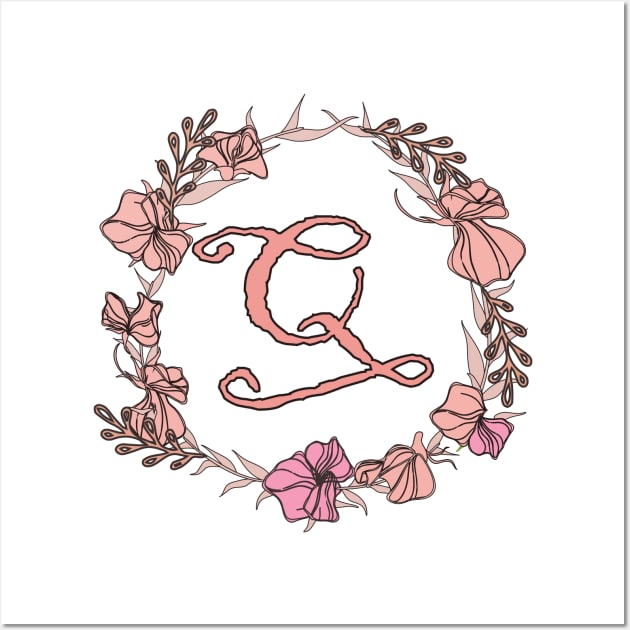 Letter Q Rose Pink Initial Monogram - Letter q Wall Art by Tilila